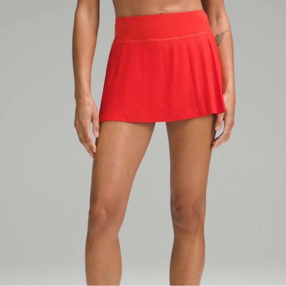 Lululemon Pleat to Street Mid-Rise Skirt in Hot Heat